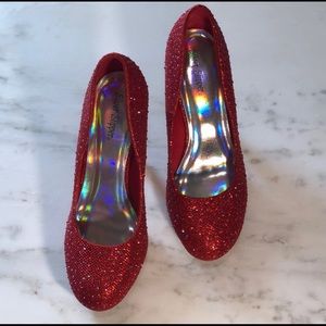 Dorothy Inspired Sparkly Red Heels